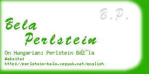 bela perlstein business card